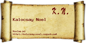 Kalocsay Noel névjegykártya
